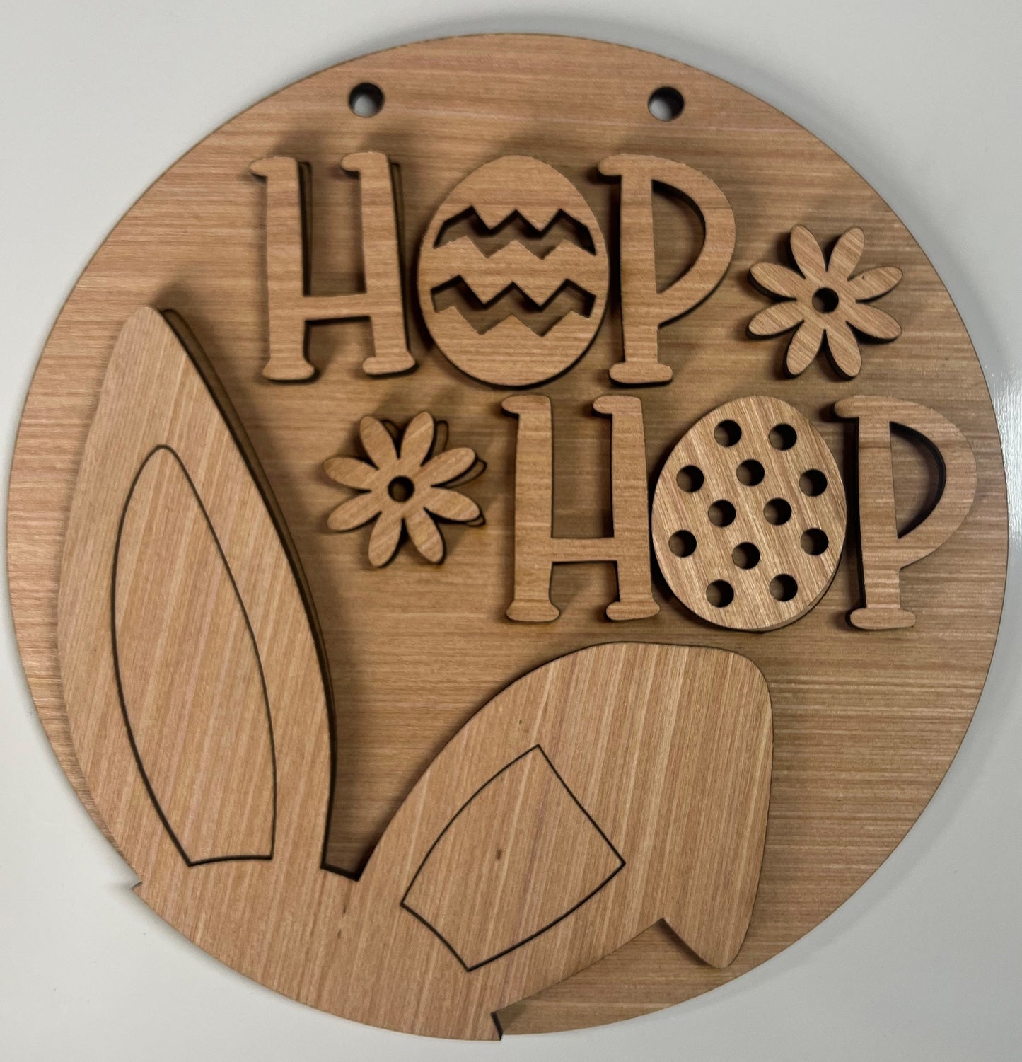 Easter-Hop Hop Bunny Ears Wood Door Hanger DiY
