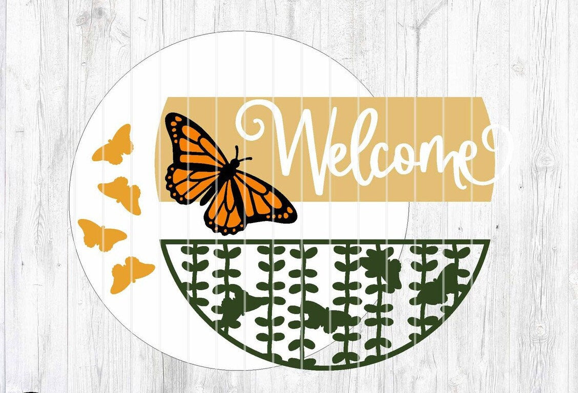 Welcome Butterfly Door Hanger DiY