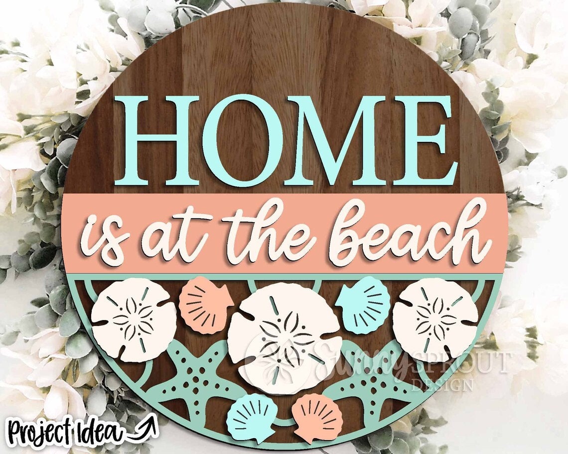 Home is at the Beach Wood Door Hanger DiY