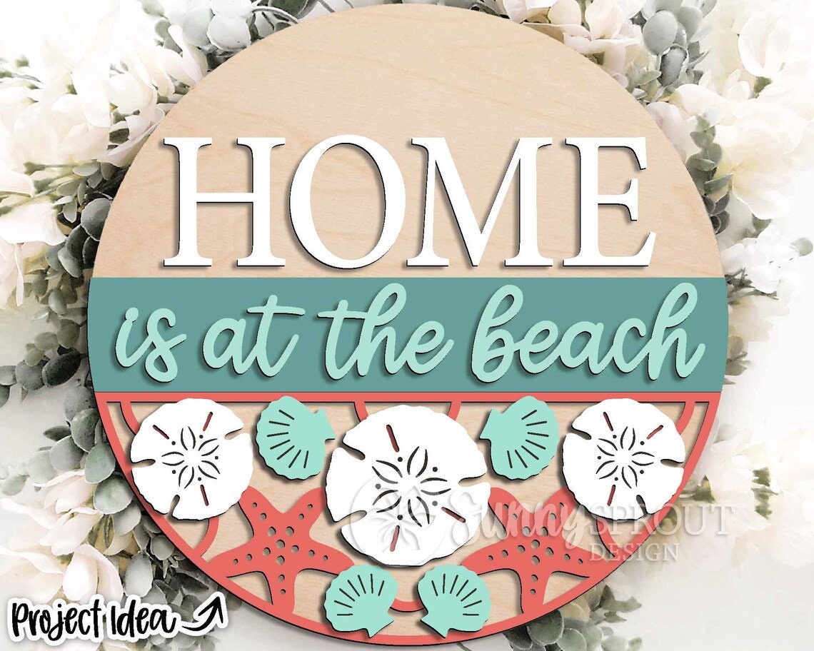Home is at the Beach Wood Door Hanger DiY