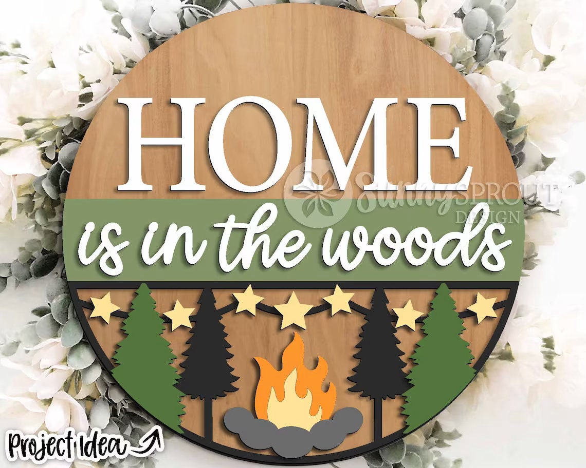 Home is in the Woods Door Hanger DiY