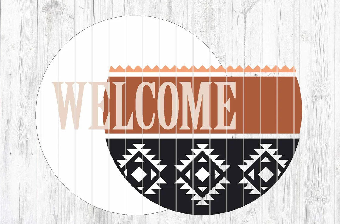 Welcome Southwest Pattern Wood Door Hanger DiY