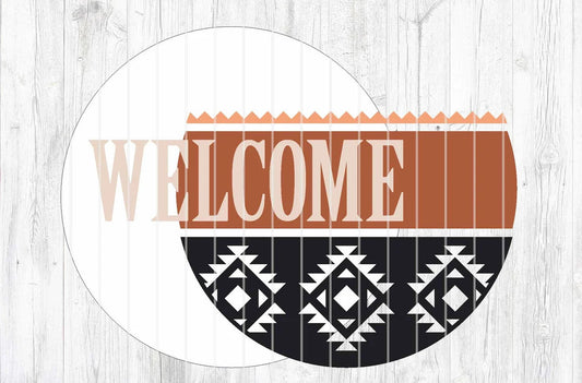 Welcome Southwest Pattern Wood Door Hanger DiY