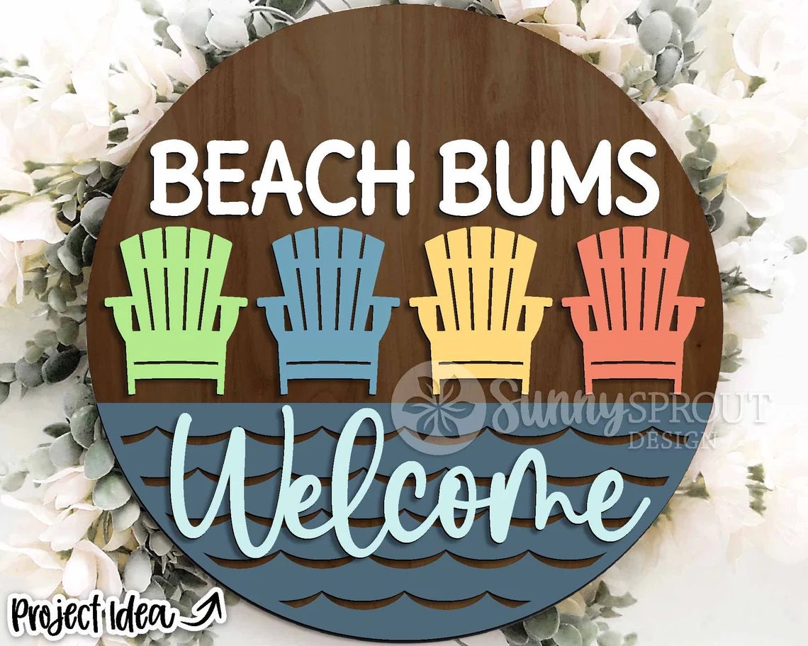 Beach Bums Door Hanger DiY