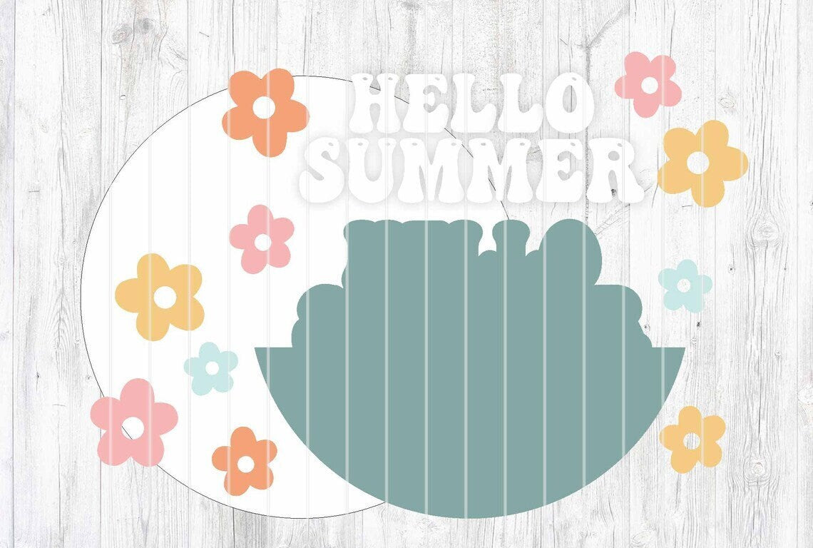 Hello Summer Retro Flower Door Hanger DiY