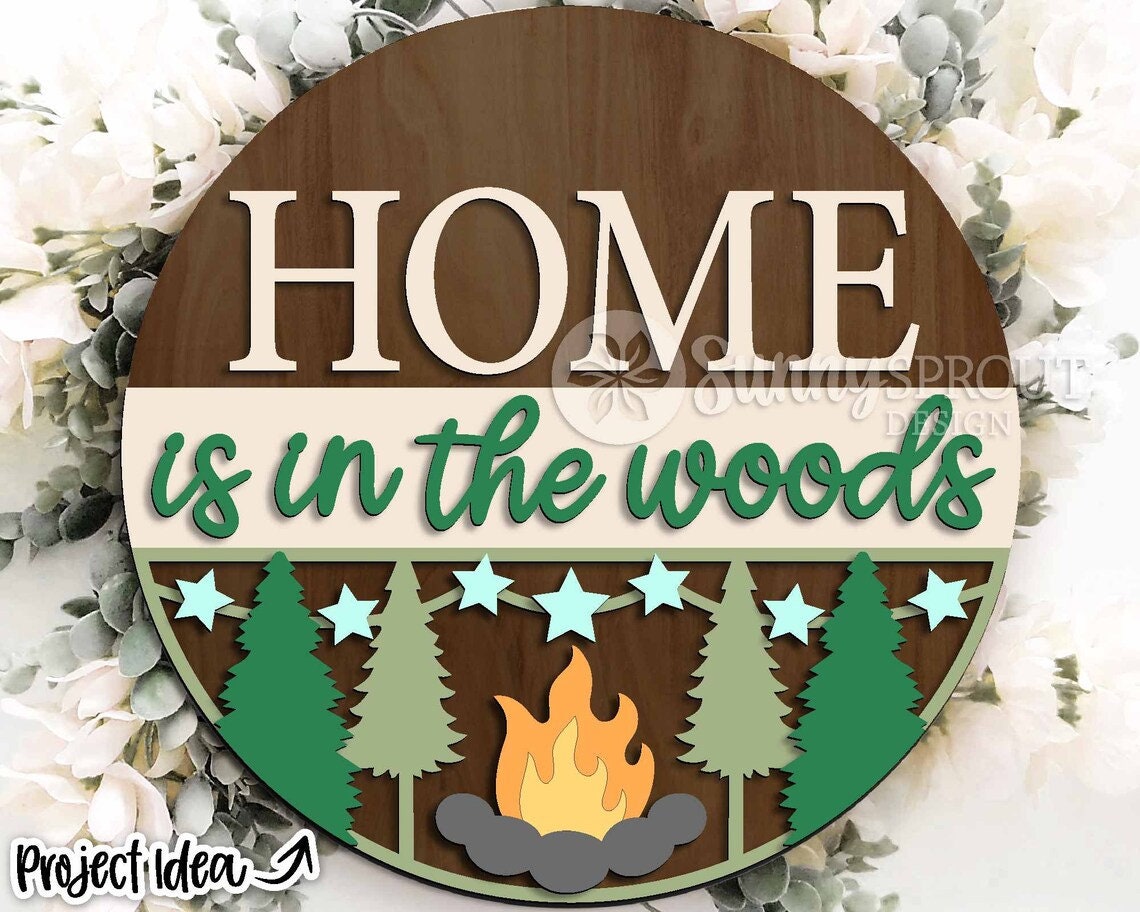 Home is in the Woods Door Hanger DiY