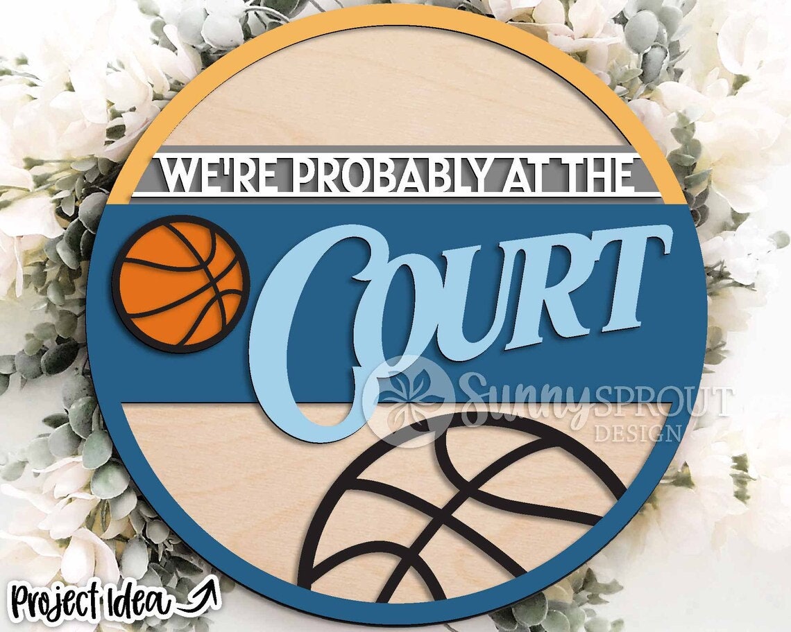 Probably at the Court Basketball Wood Door Hanger DiY