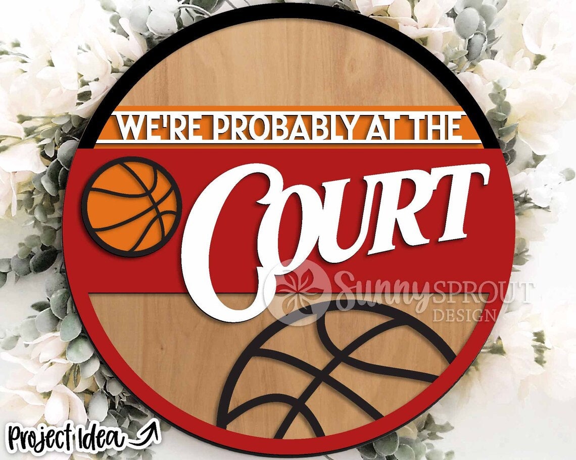 Probably at the Court Basketball Wood Door Hanger DiY