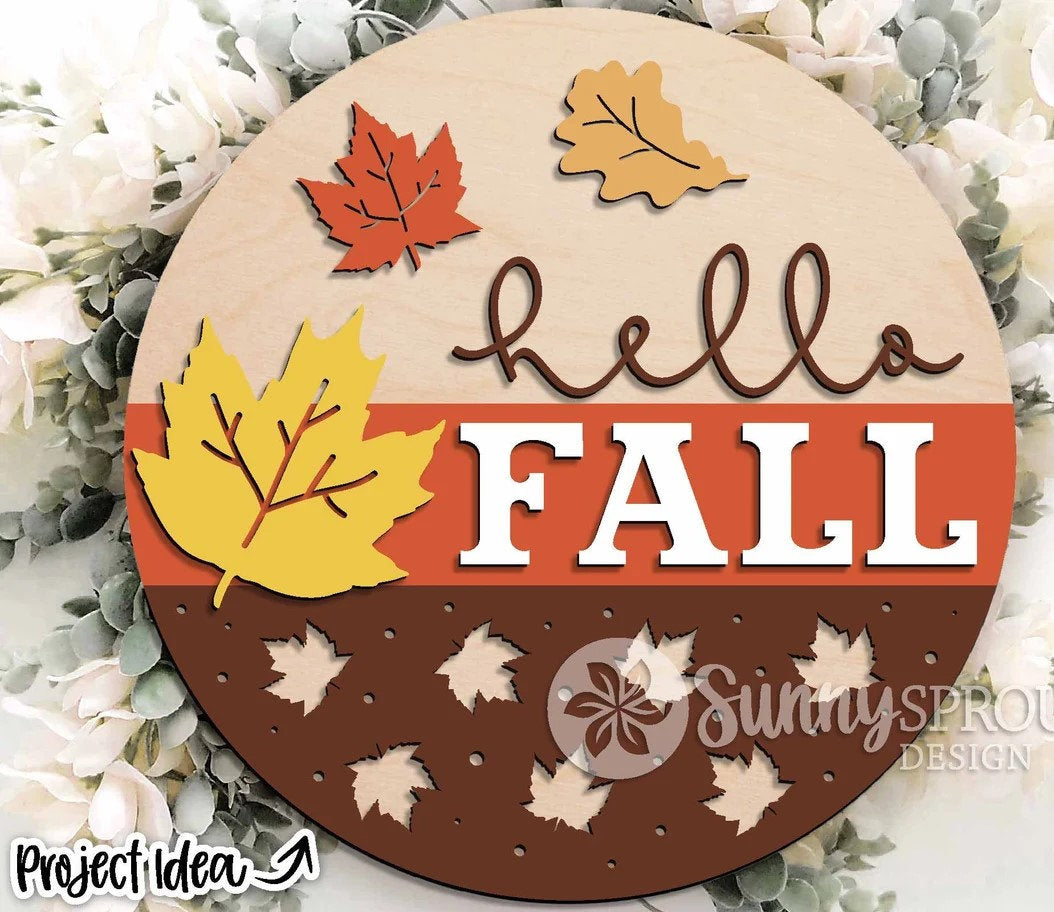 Hello Fall w/ leaves on Bottom Door Hanger DiY