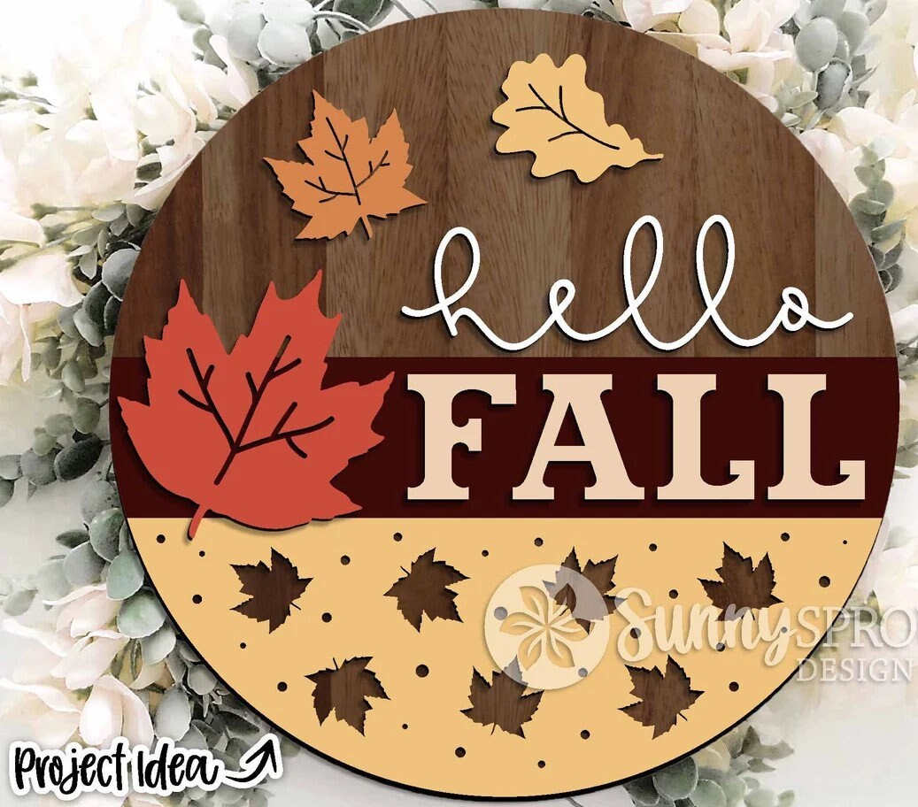 Hello Fall w/ leaves on Bottom Door Hanger DiY