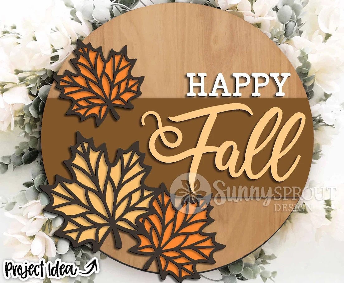 Happy Fall w/ Maple Leaves Door Hanger DiY