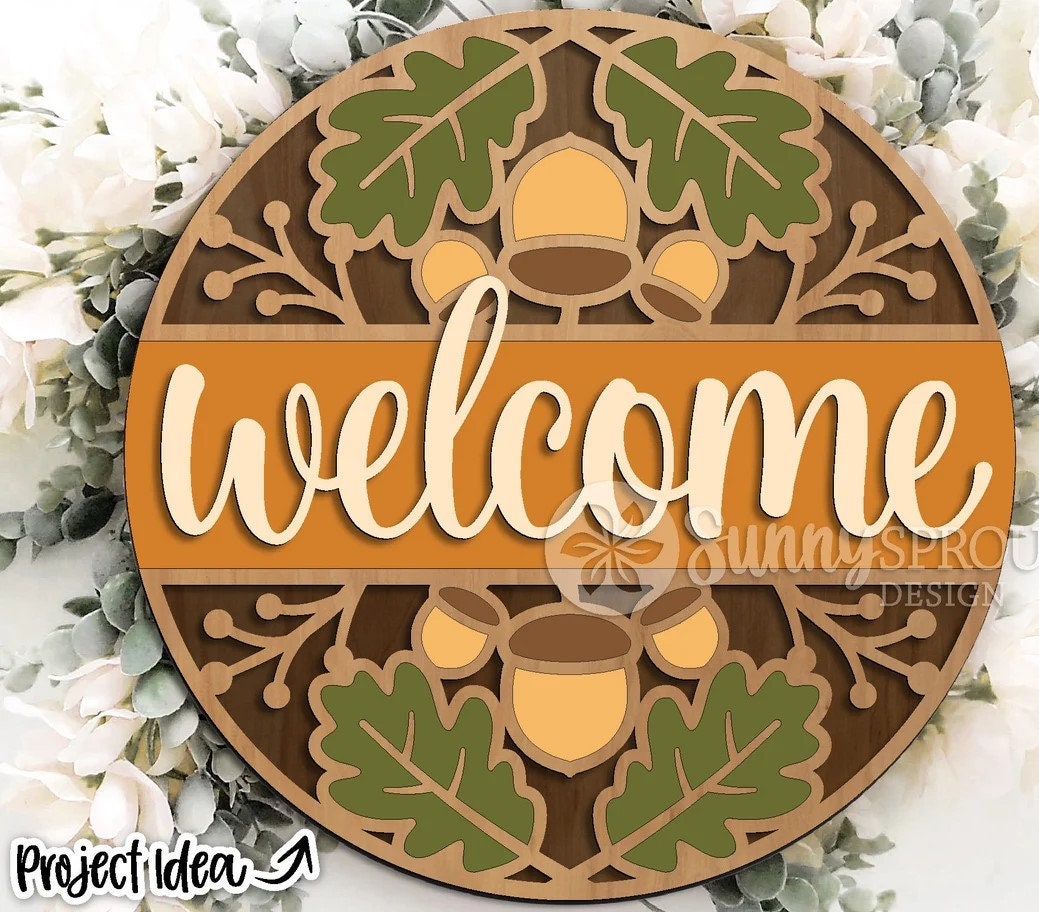 Acorn Welcome Door Hanger DiY