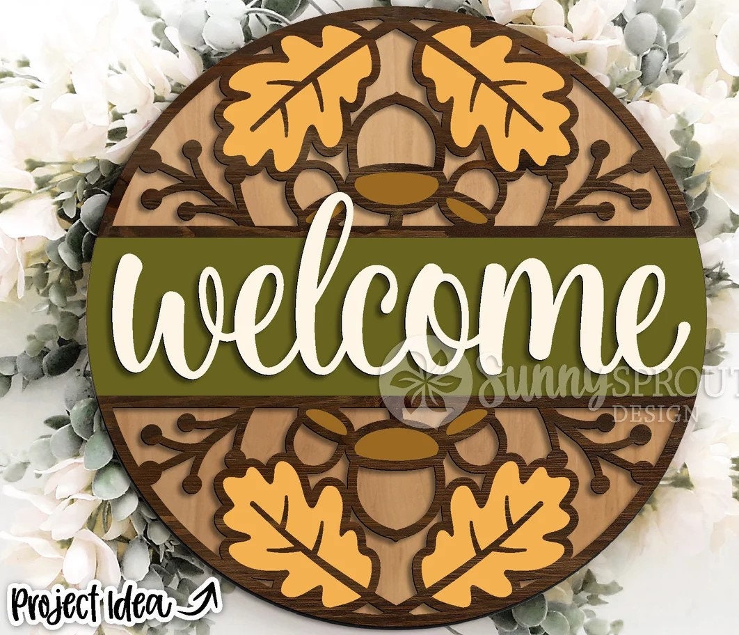 Acorn Welcome Door Hanger DiY