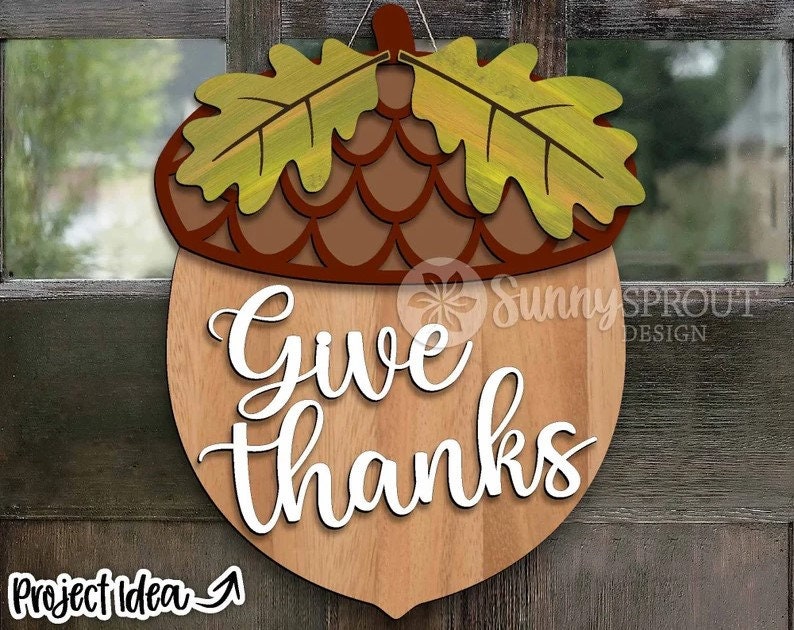 Give Thanks Acorn Door Hanger DiY