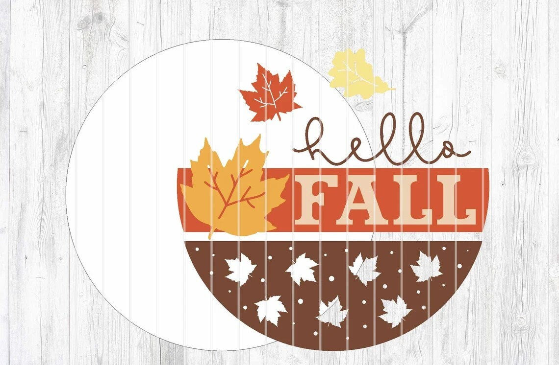 Hello Fall w/ leaves on Bottom Door Hanger DiY