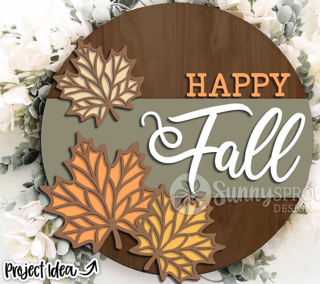 Happy Fall w/ Maple Leaves Door Hanger DiY