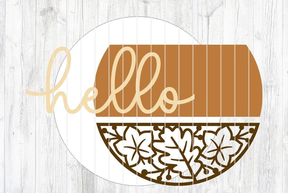 Leaf Pattern Hello Door Hanger DiY