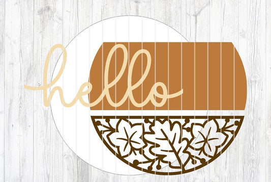 Leaf Pattern Hello Door Hanger DiY