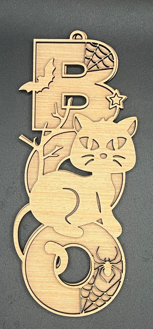18" BOO Cat Door Hanger DiY