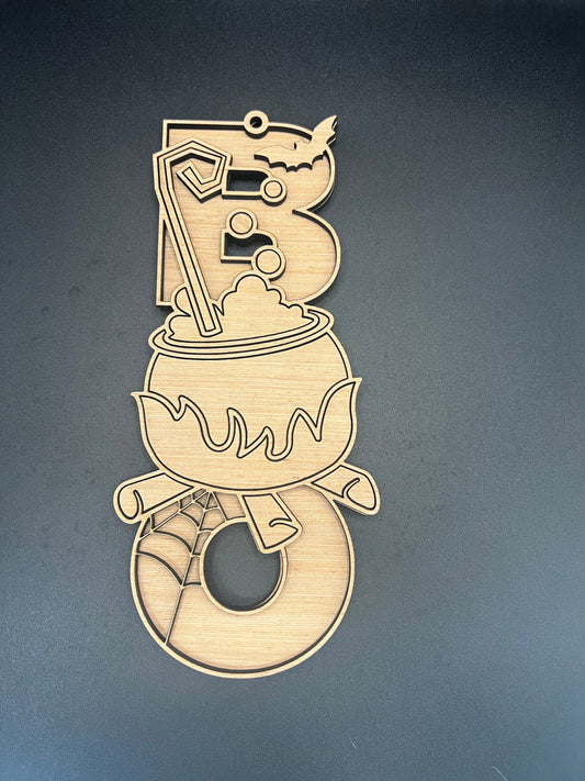 25" BOO Cauldron Door Hanger DiY