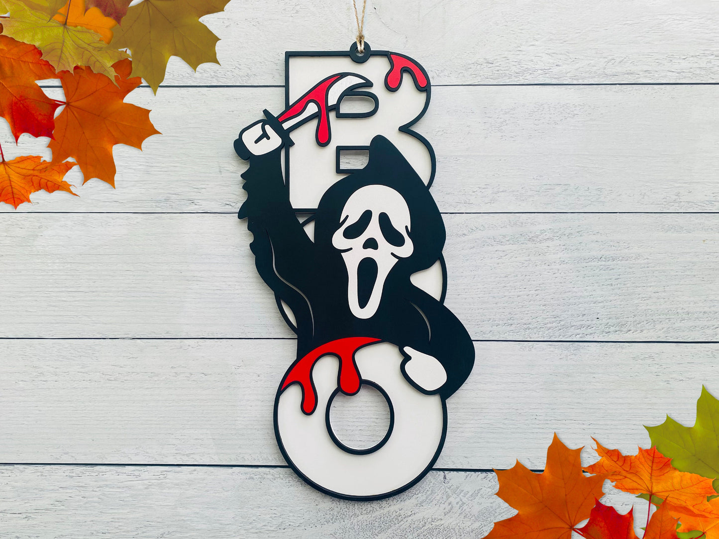 18" BOO Ghost Face Door Hanger DiY