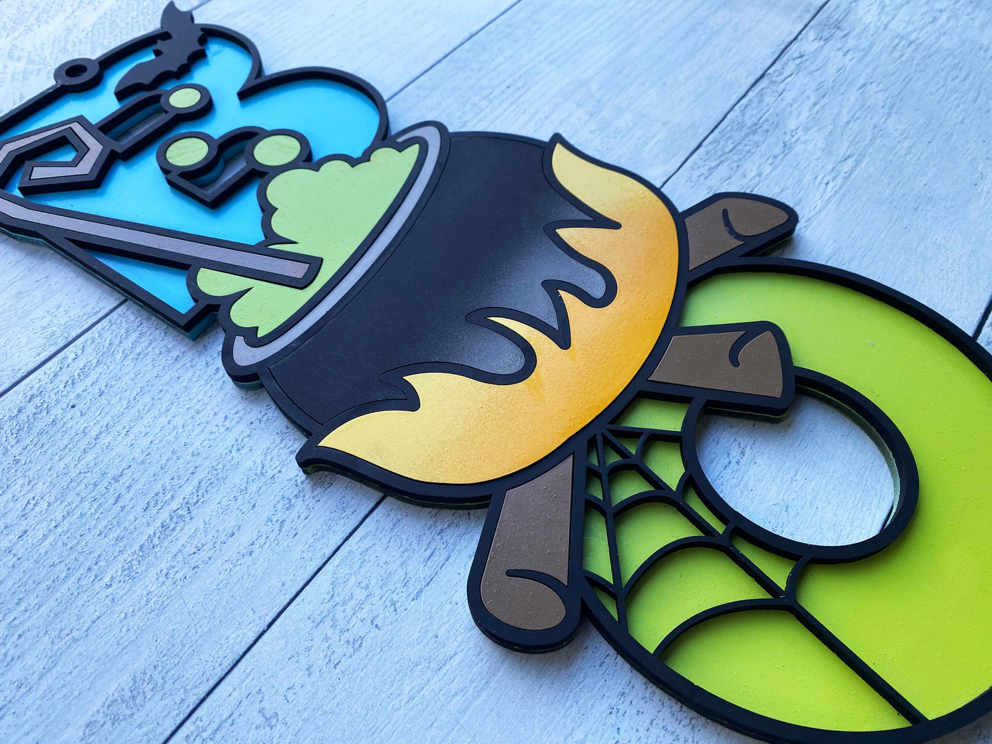 18" BOO Cauldron Door Hanger DiY