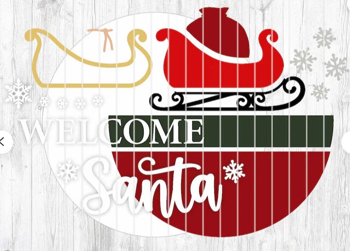 Welcome Santa Sleigh Door Hanger DiY