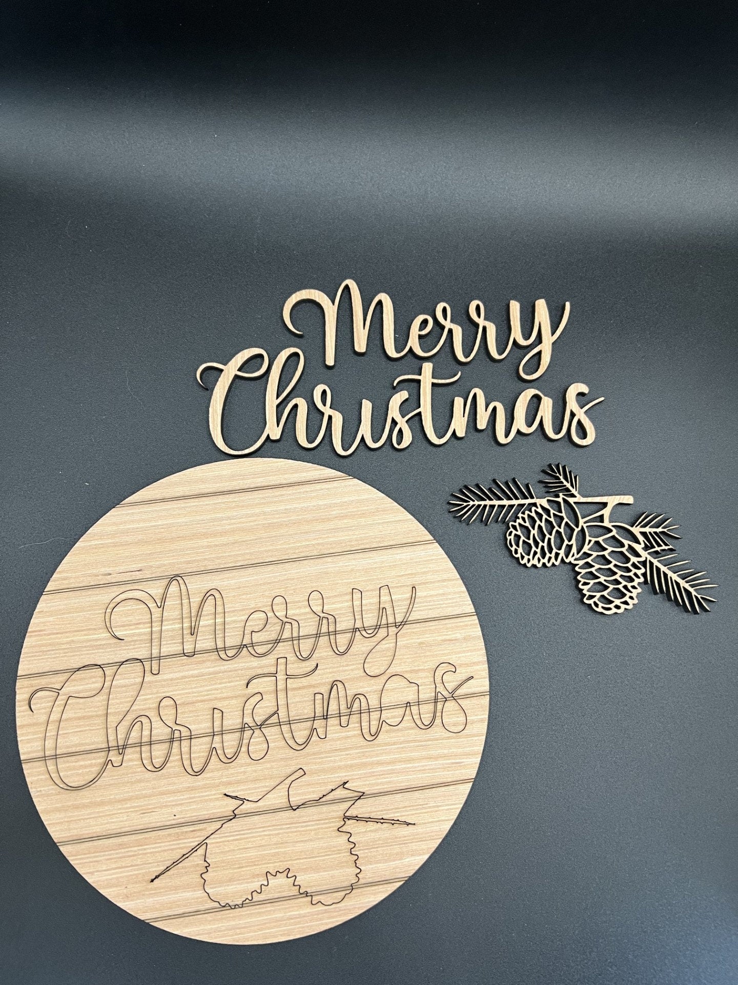 Merry Christmas Pine Branch Door Hanger DiY