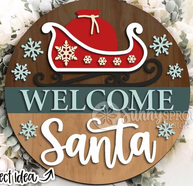 Welcome Santa Sleigh Door Hanger DiY