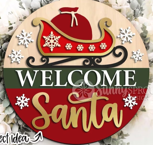 Welcome Santa Sleigh Door Hanger DiY