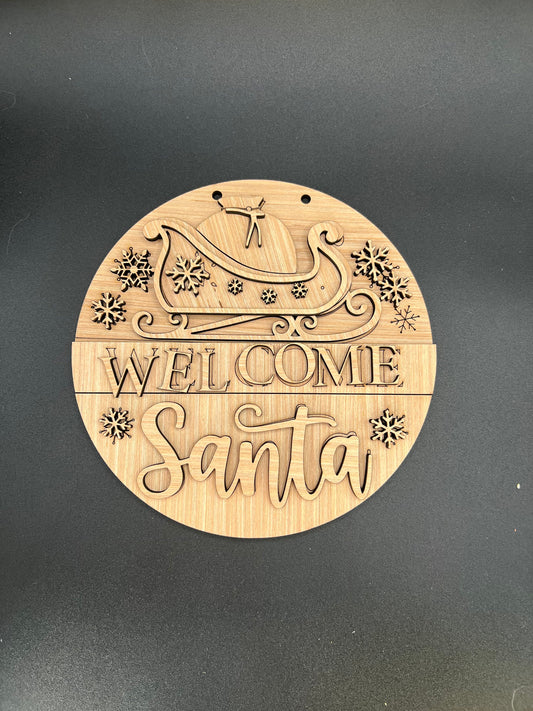 Welcome Santa Sleigh Door Hanger DiY