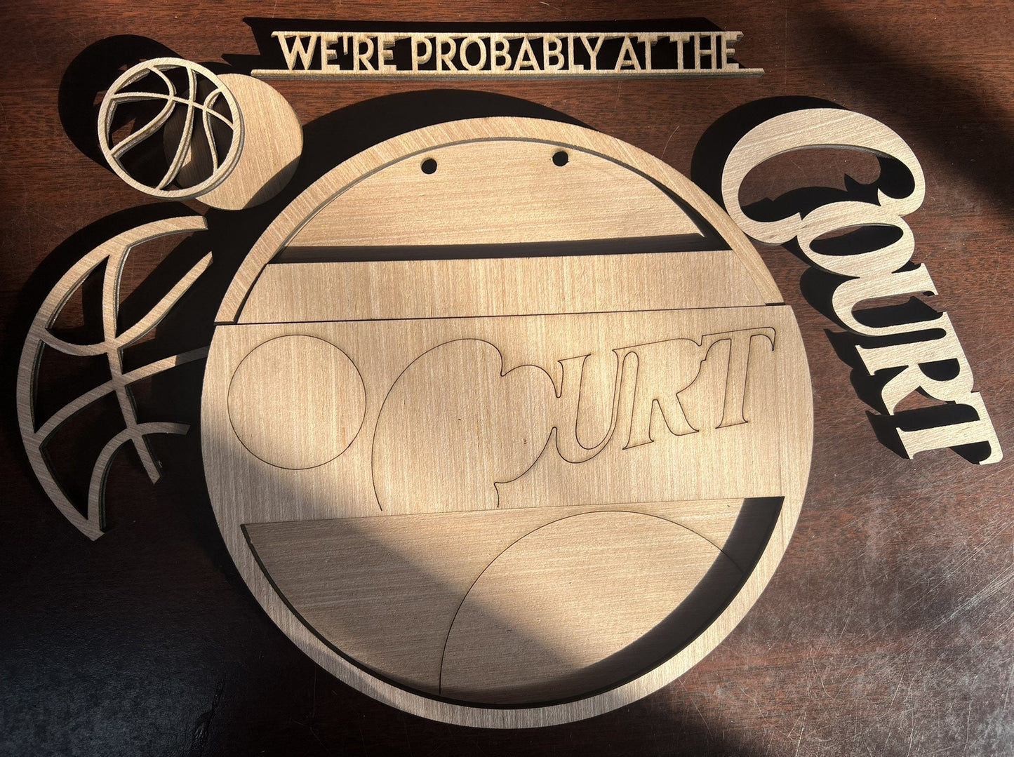 Probably at the Court Basketball Wood Door Hanger DiY
