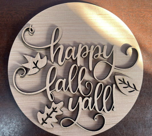 Happy Fall Y'all Door Hanger DiY