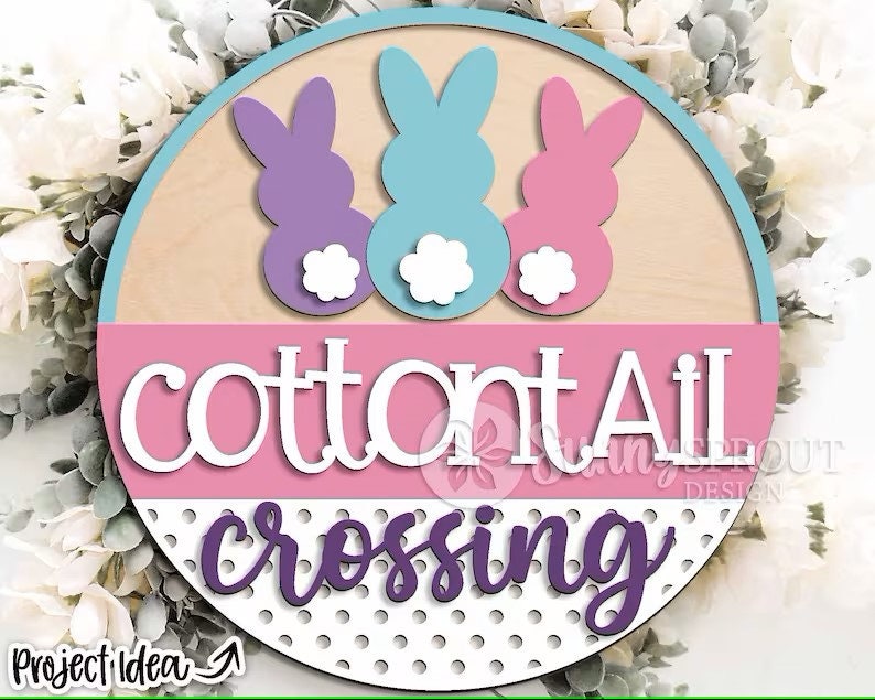 Cotton Tail Crossing Easter Wood Door Hanger DiY