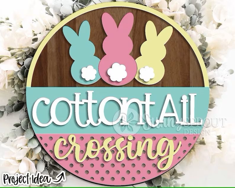 Cotton Tail Crossing Easter Wood Door Hanger DiY