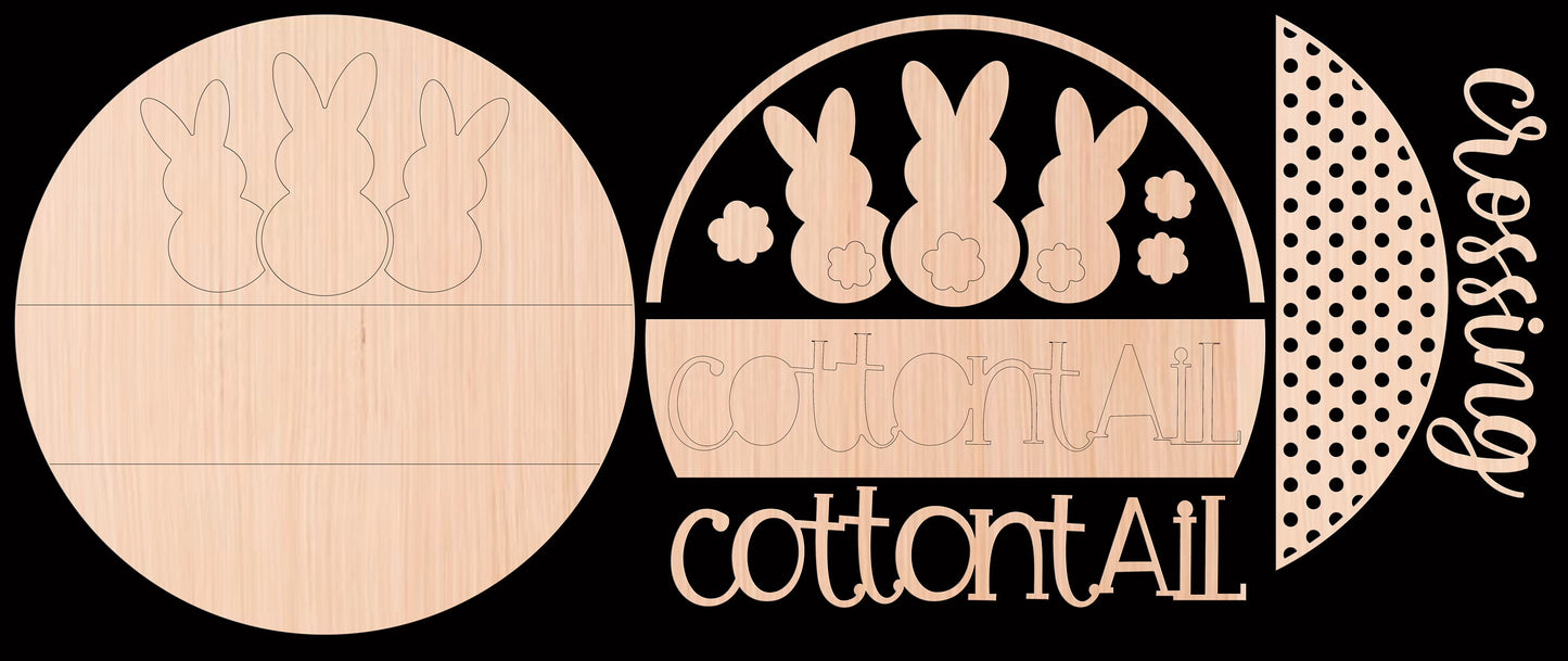Cotton Tail Crossing Easter Wood Door Hanger DiY