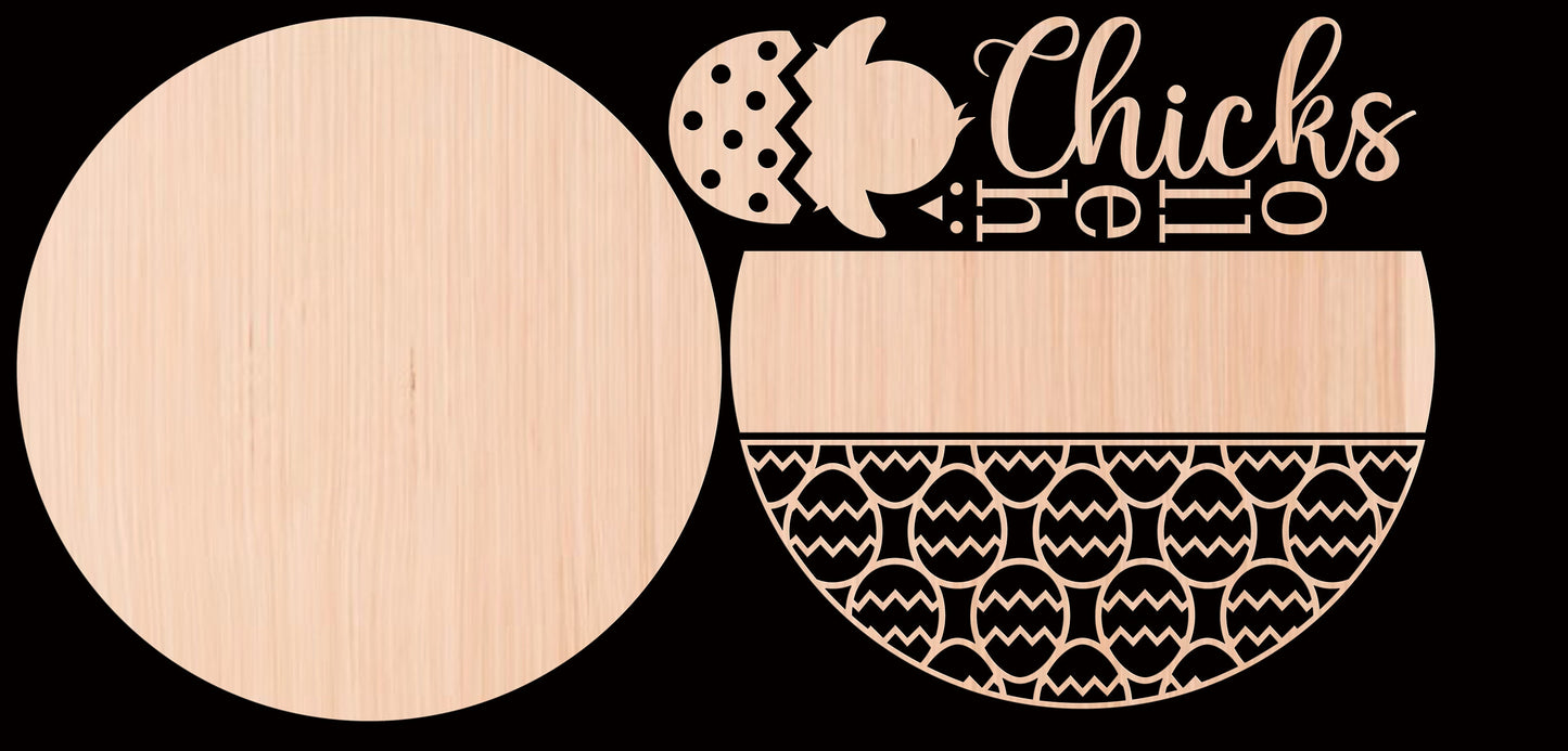 Hello Chicks Easter Wood Door Hanger DiY