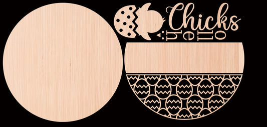 Hello Chicks Easter Wood Door Hanger DiY