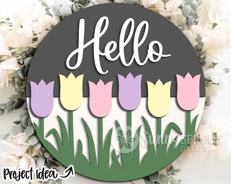 Hello Tulips Door Hanger DiY