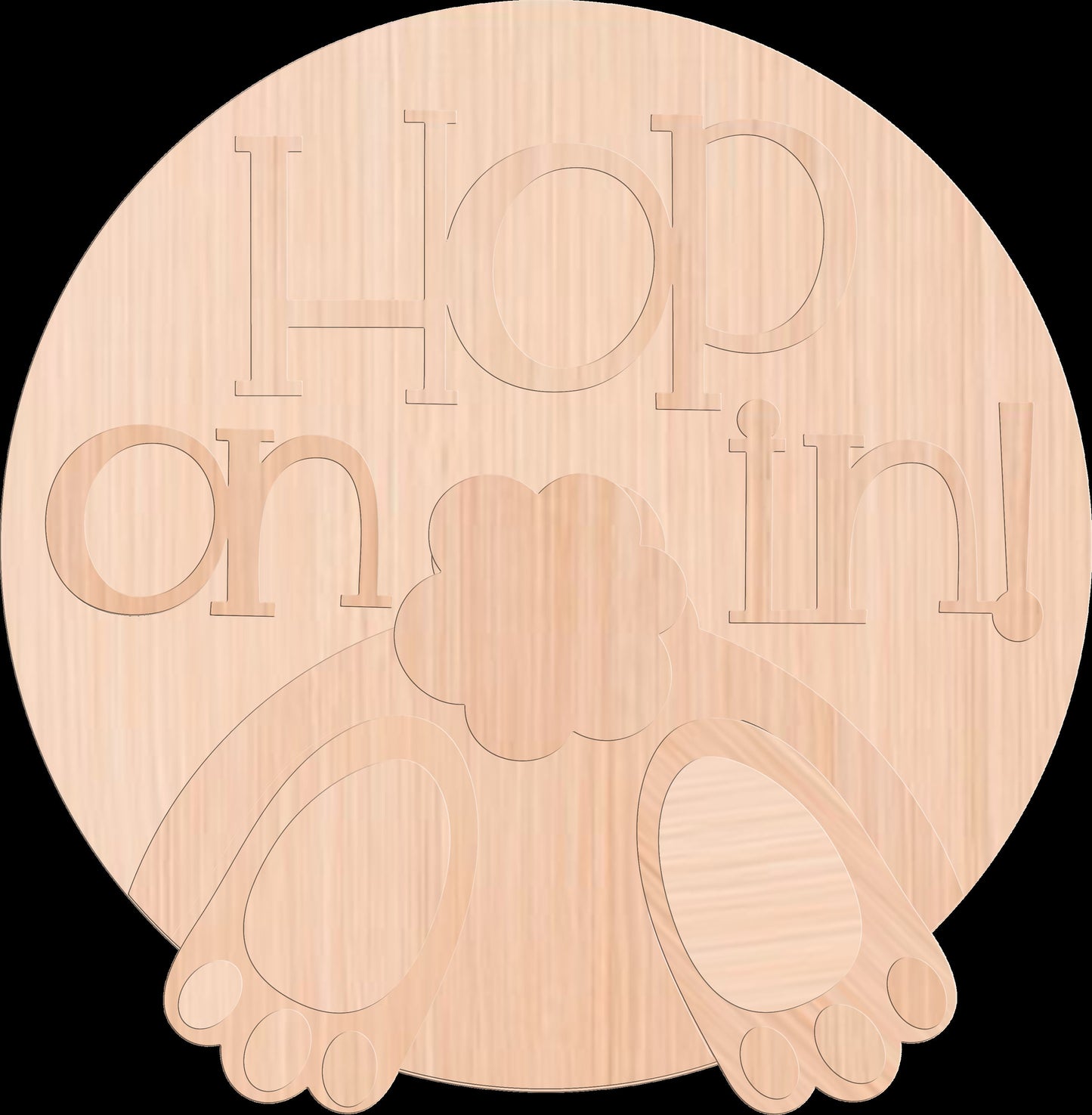 Hop On It Bunny Tail Easter Door Hanger DiY