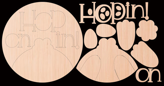Hop On It Bunny Tail Easter Door Hanger DiY