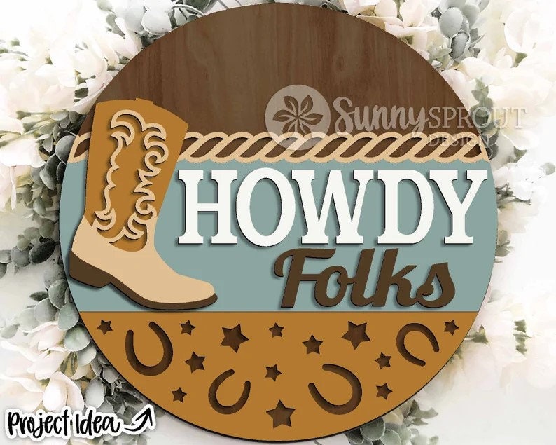 Howdy Folks Cowboy Boot Door Hanger DiY