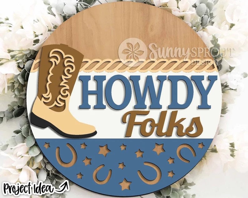 Howdy Folks Cowboy Boot Door Hanger DiY