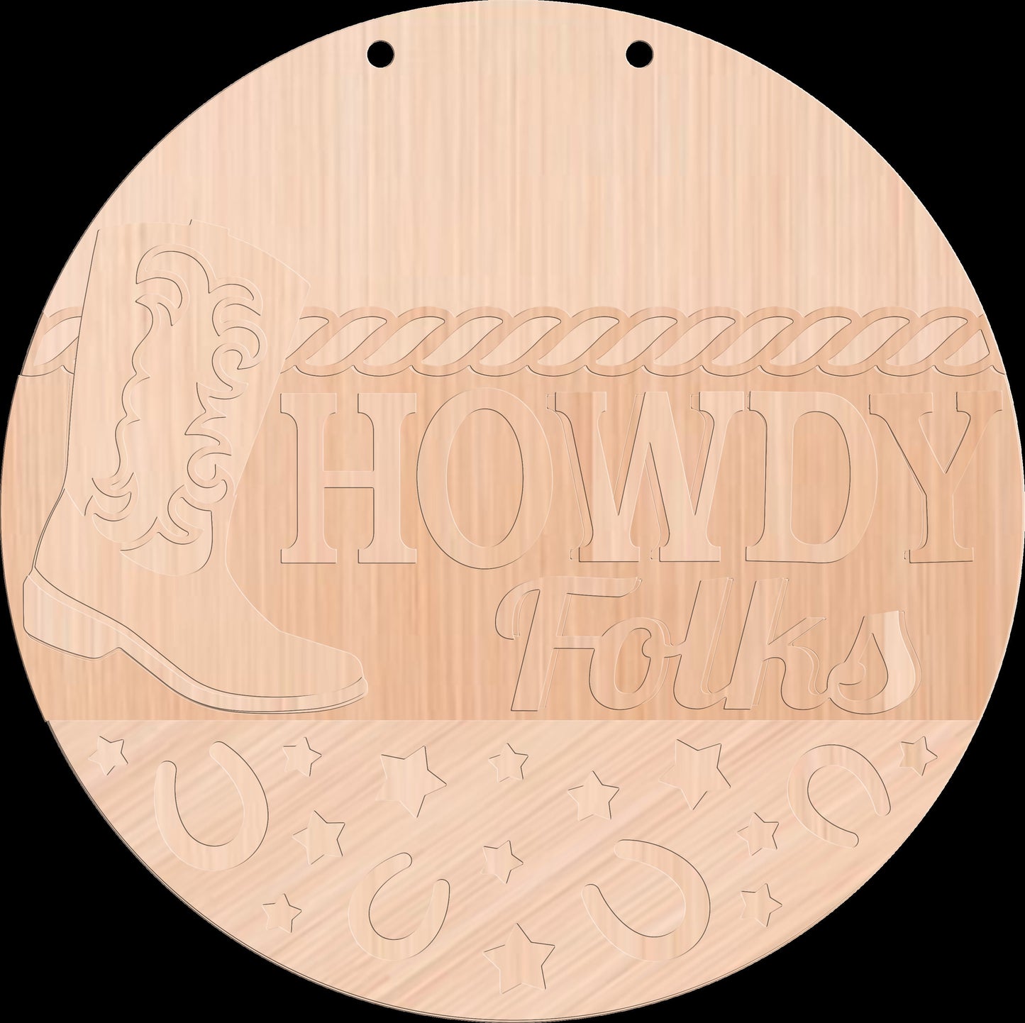 Howdy Folks Cowboy Boot Door Hanger DiY