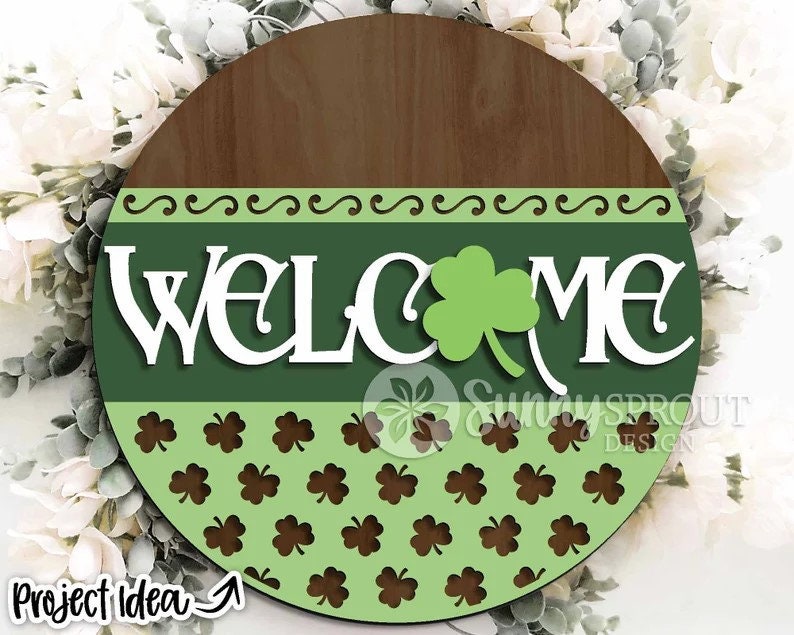 Welcome Celtic Clover St. Patrick's Day Door Hanger DiY