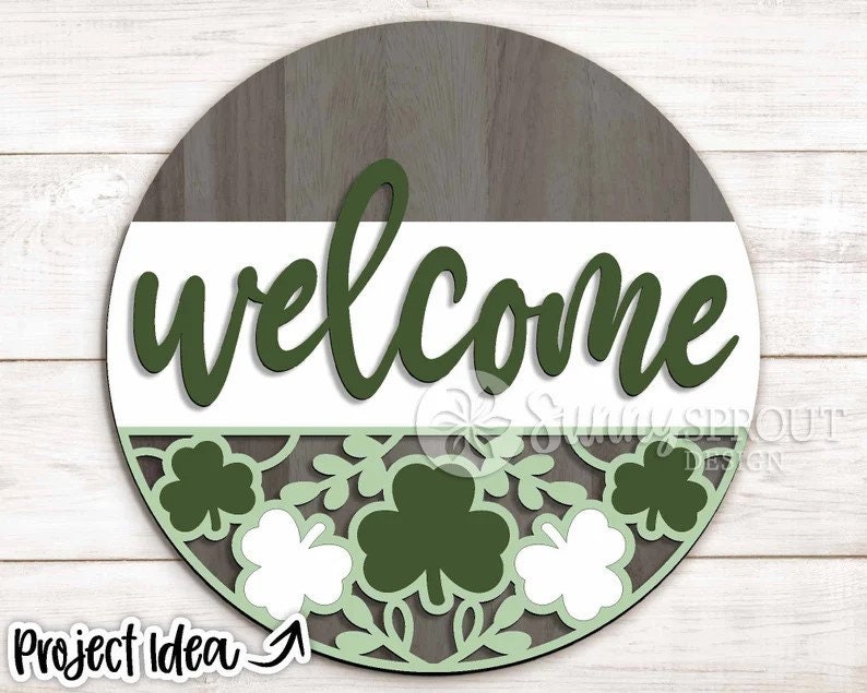 Welcome Clover St. Patrick's Day Door Hanger DiY
