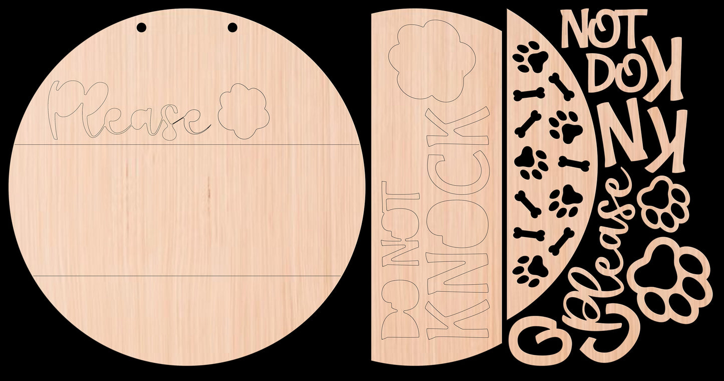 Do Not Knock Dogs Wood Door Hanger DiY