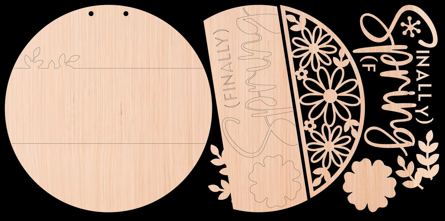 Spring (Finally) Floral Wood Door Sign DIY