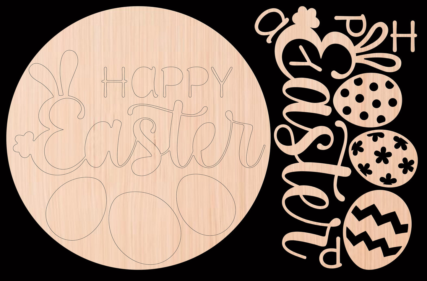 Happy Easter with Eggs on bottom Door Hanger DiY