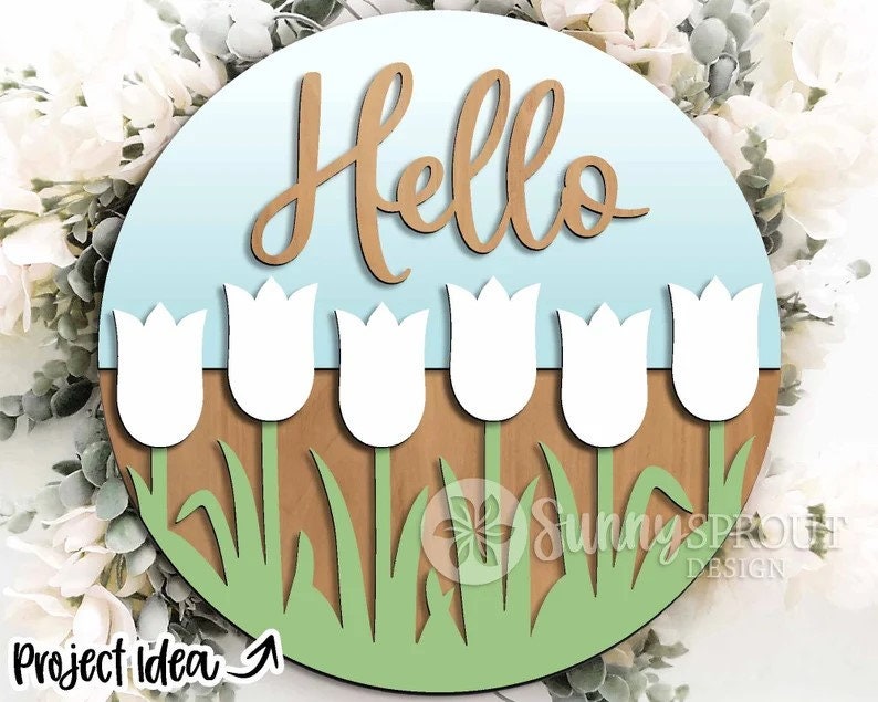 Hello Tulips Door Hanger DiY
